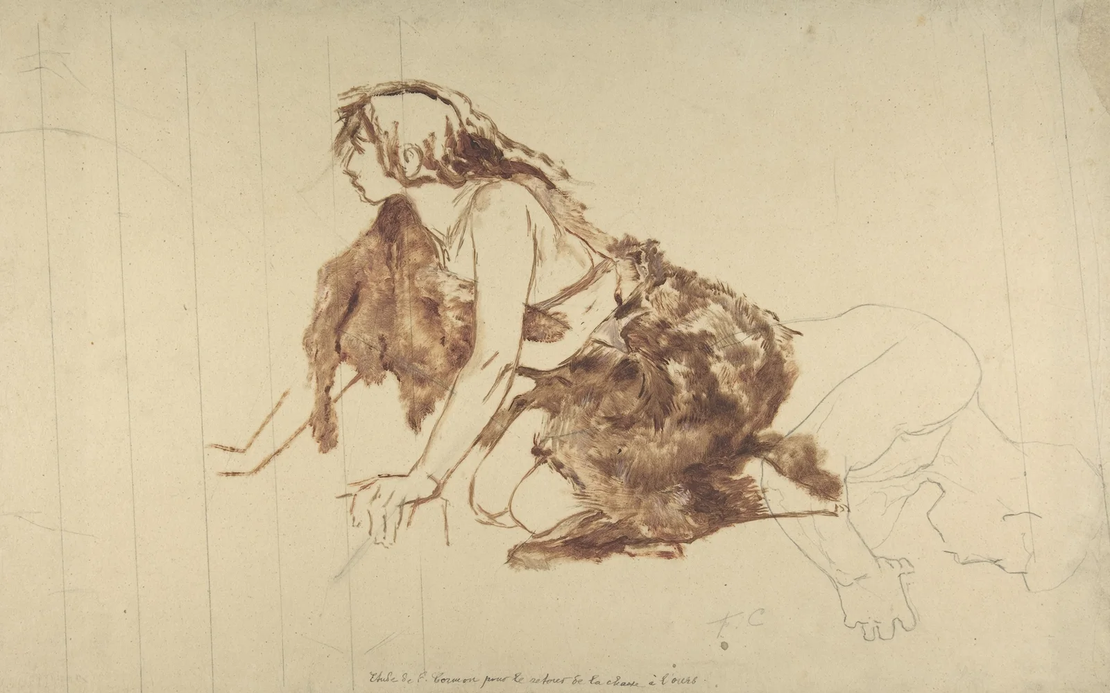 Crouching Woman av Fernand Cormon