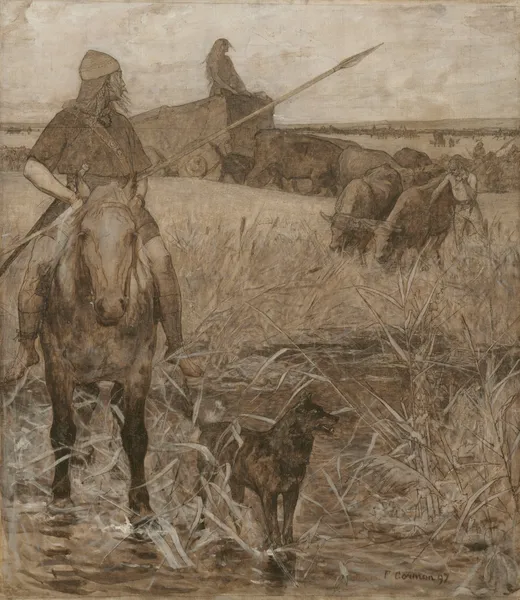 Gaulois à cheval av Fernand Cormon