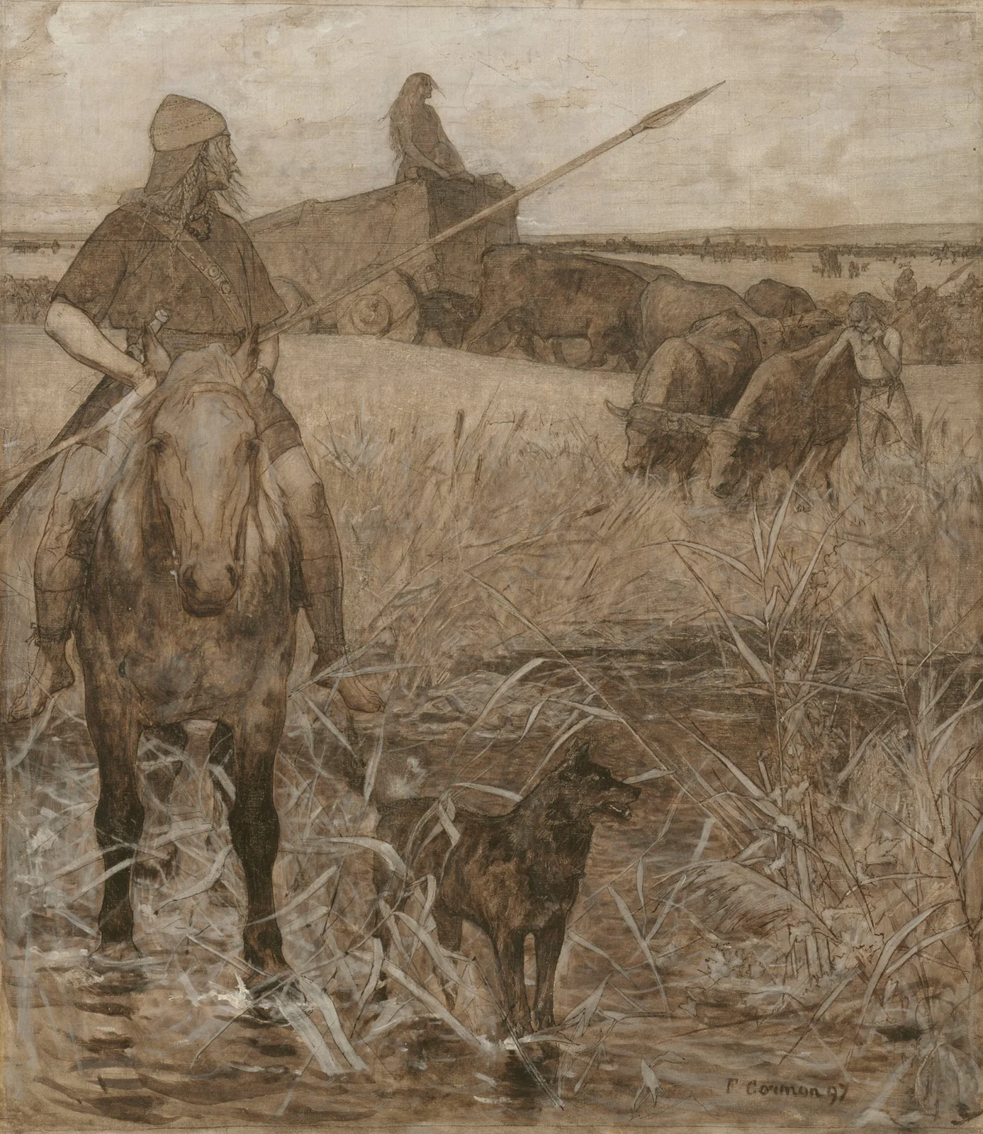 Gaulois à cheval av Fernand Cormon