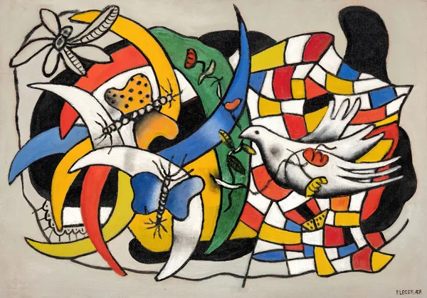 Un Oiseau et deux papillons (La Journée d’été) av Fernand Léger