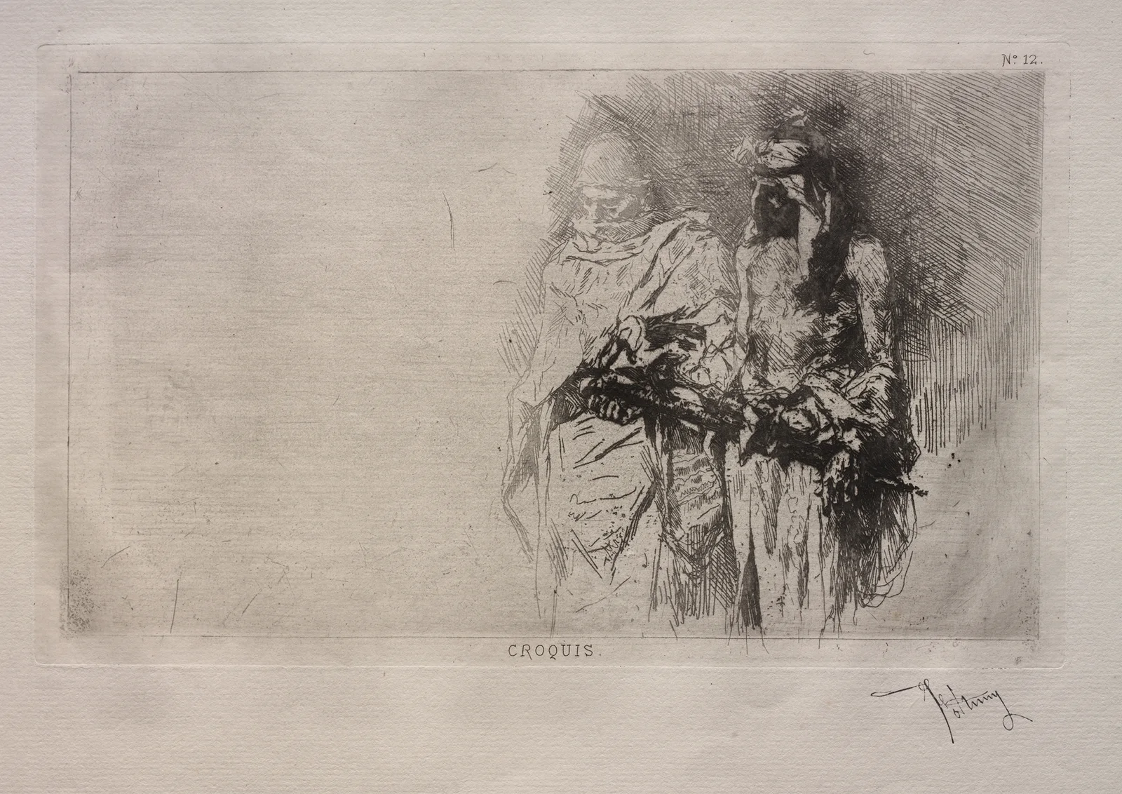 Sketch (Two Arabian Figures) av Mariano Fortuny Marsal