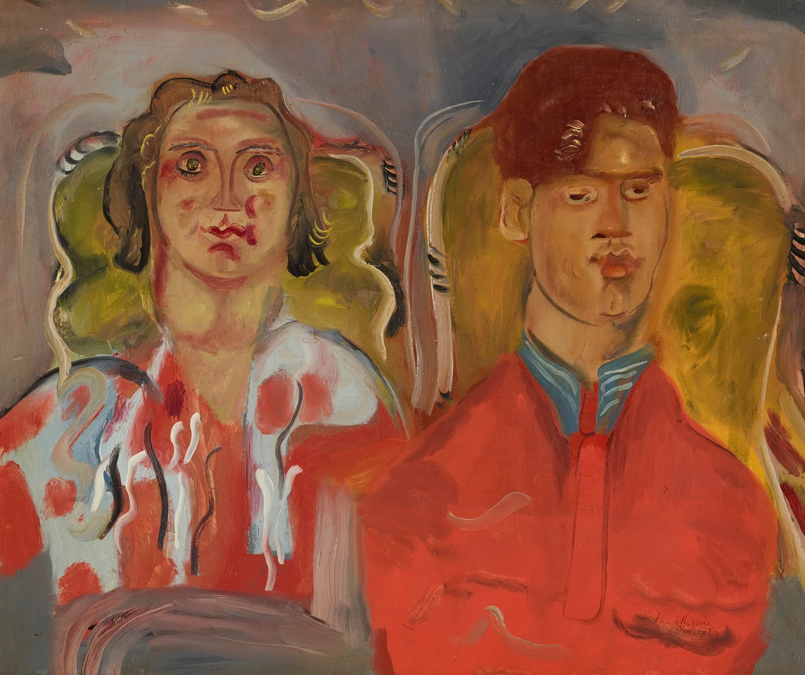 Double portrait No. 2 (Katharine and Anthony West) av Frances Hodgkins