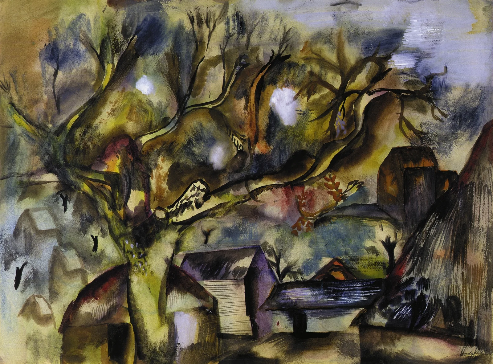Farm piece, evening av Frances Hodgkins