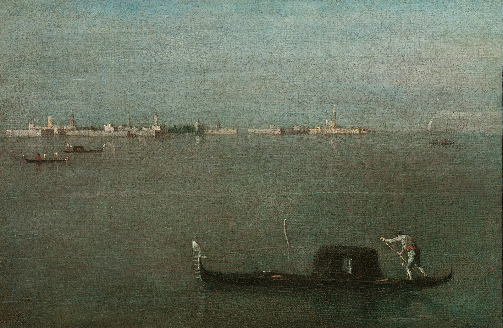 The Grey Lagoon (Gondolas on the Lagoon) av Francesco Guardi