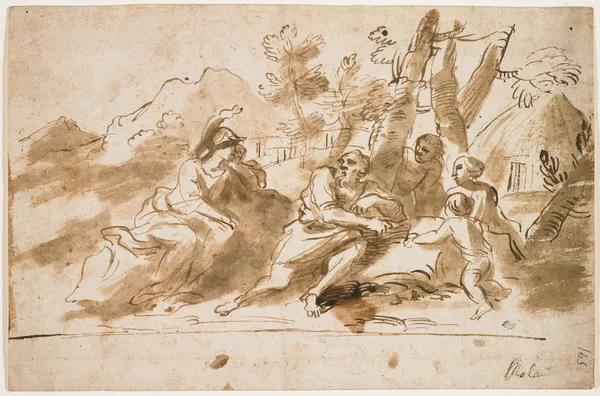 Erminia and the Shepherds av Pier Francesco Mola