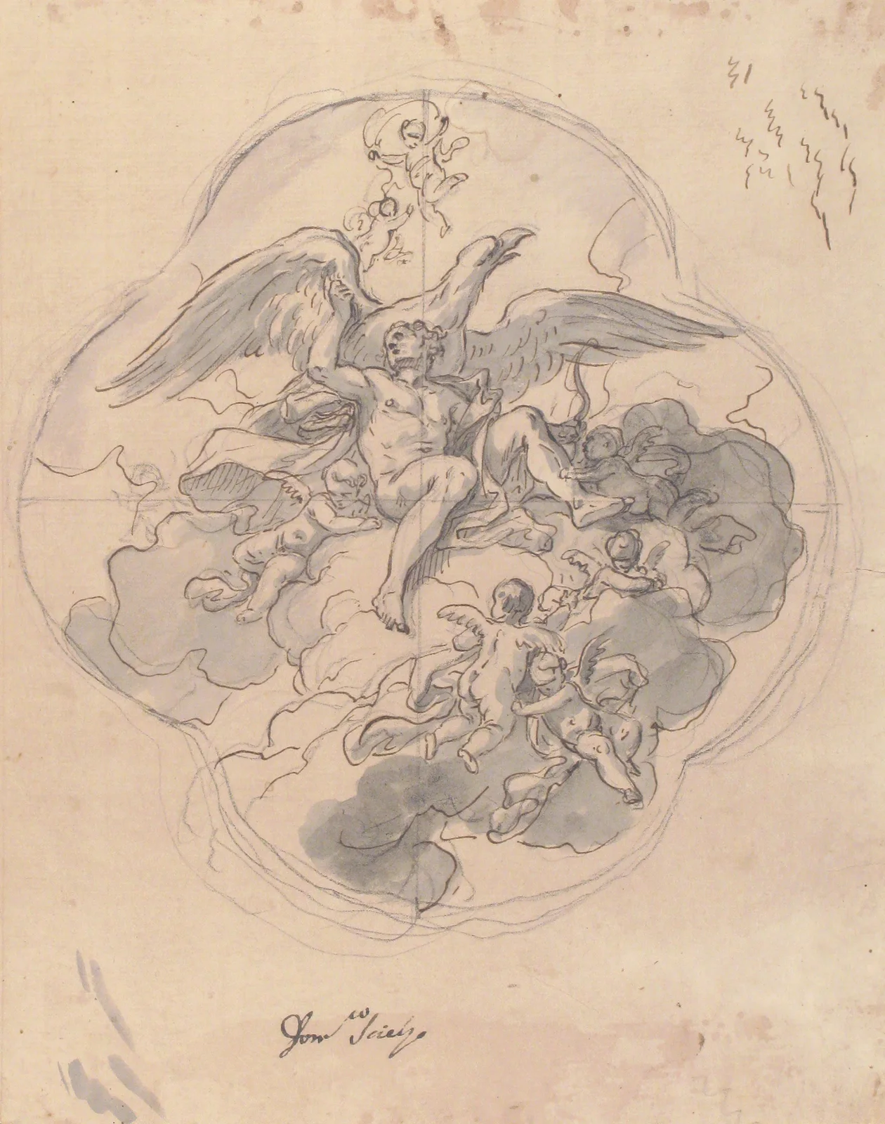 Jupiter with his Eagle av Francesco Solimena