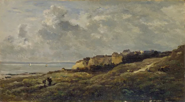 Coastal Landscape in Normandy (Villerville-sur-Mer) av Charles François Daubigny