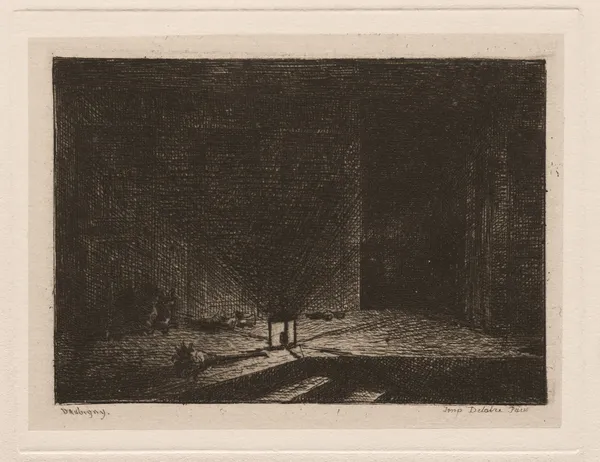 Interior of an Inn (The Corridor of an Inn) av Charles François Daubigny