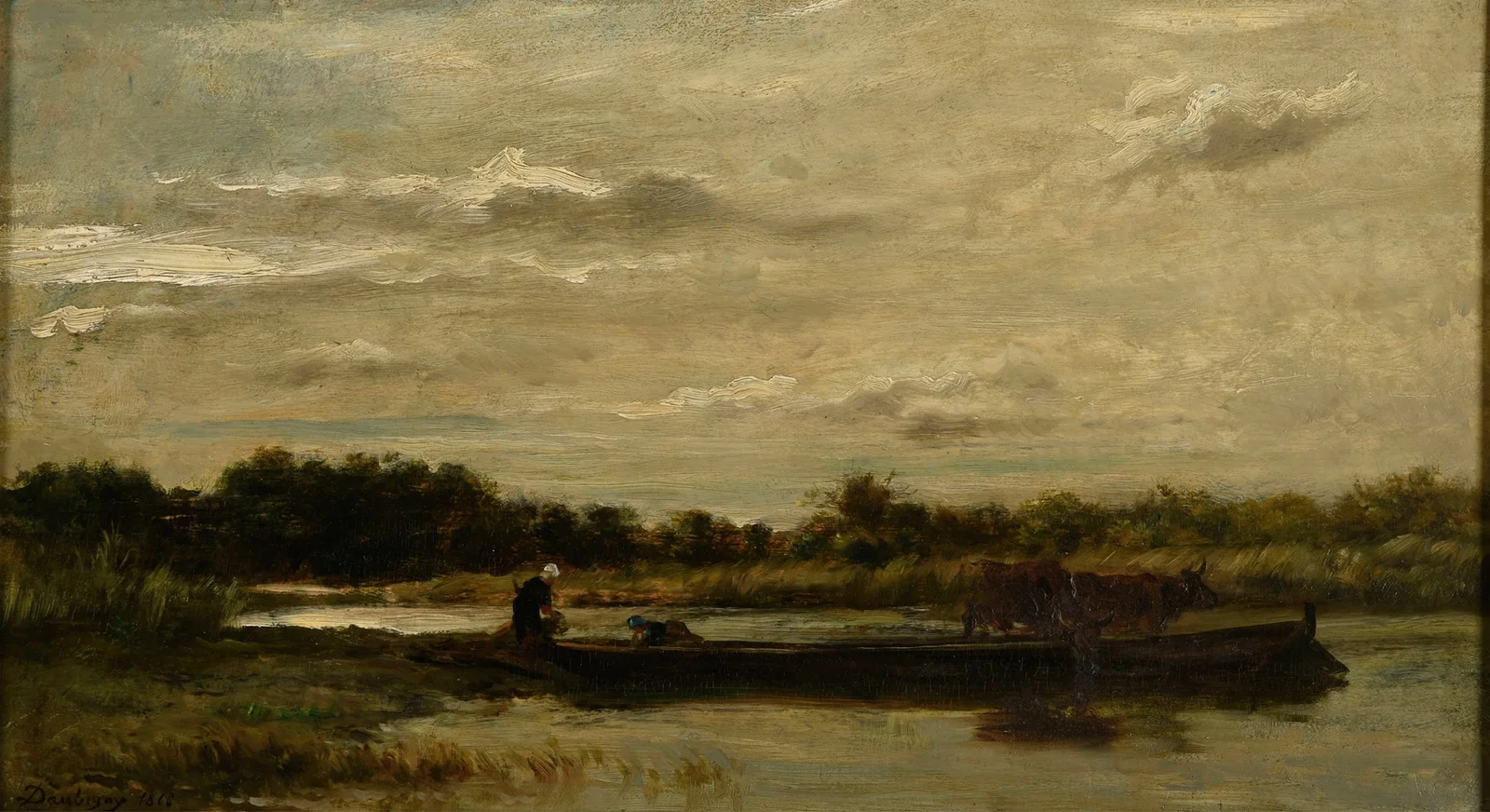 Le bac av Charles François Daubigny
