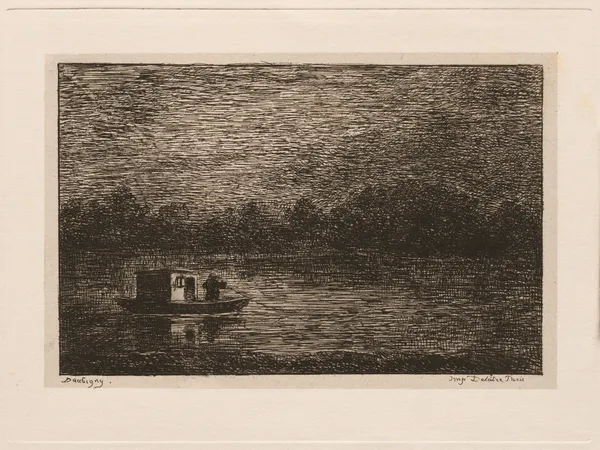 Night Voyage or Net Fishing av Charles François Daubigny