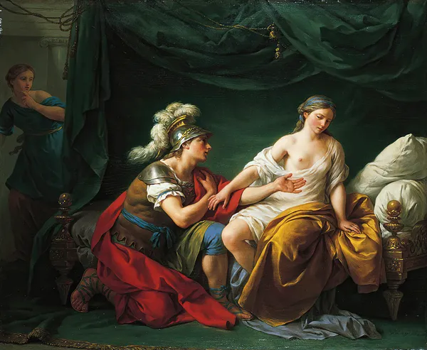 Alcibiades on his Knees Before his Mistress av Louis-Jean-François Lagrenée