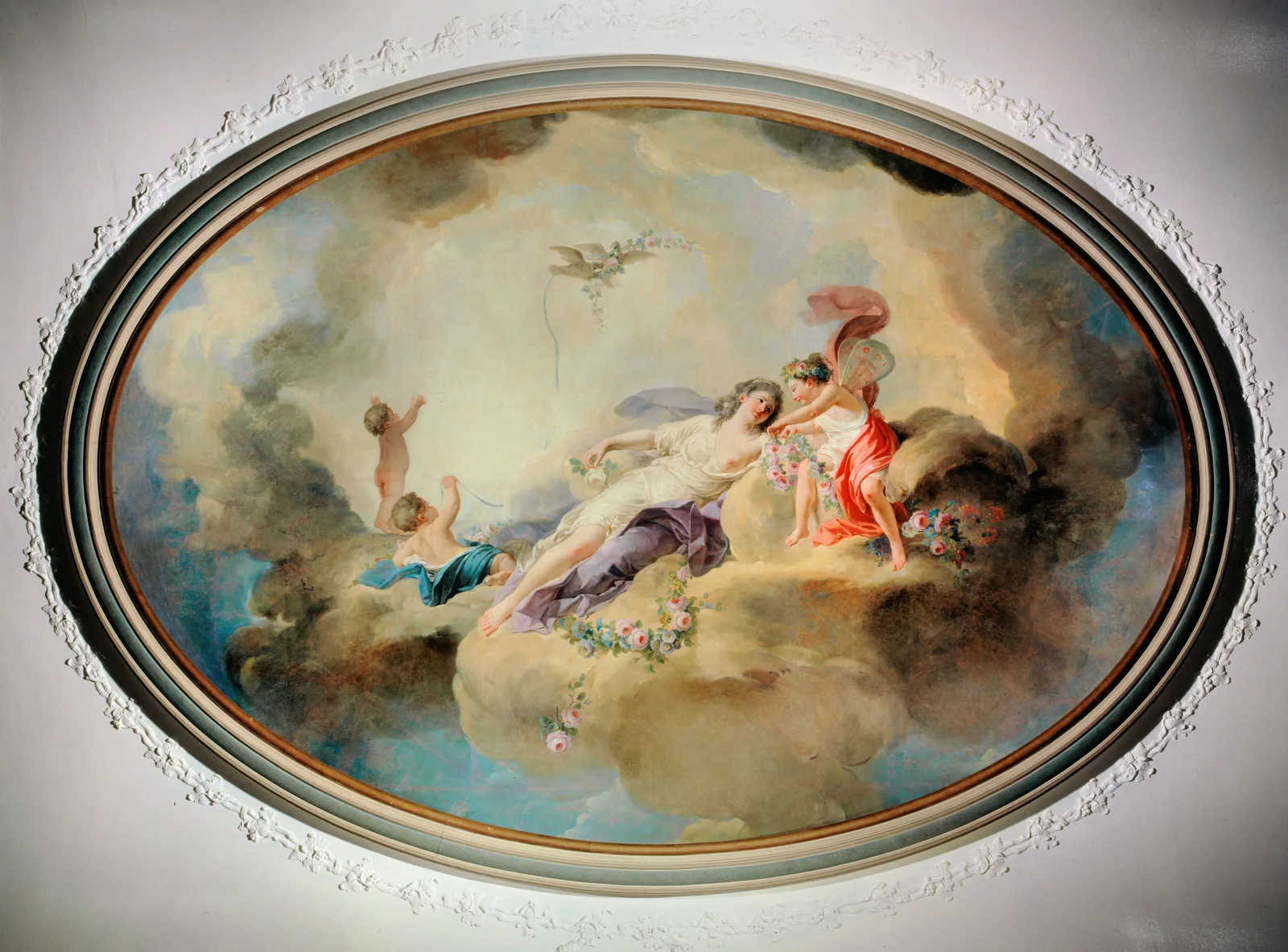 Le triomphe de Flore av Louis-Jean-François Lagrenée