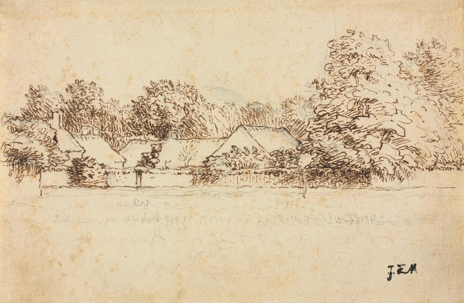Cottages av Jean-François Millet