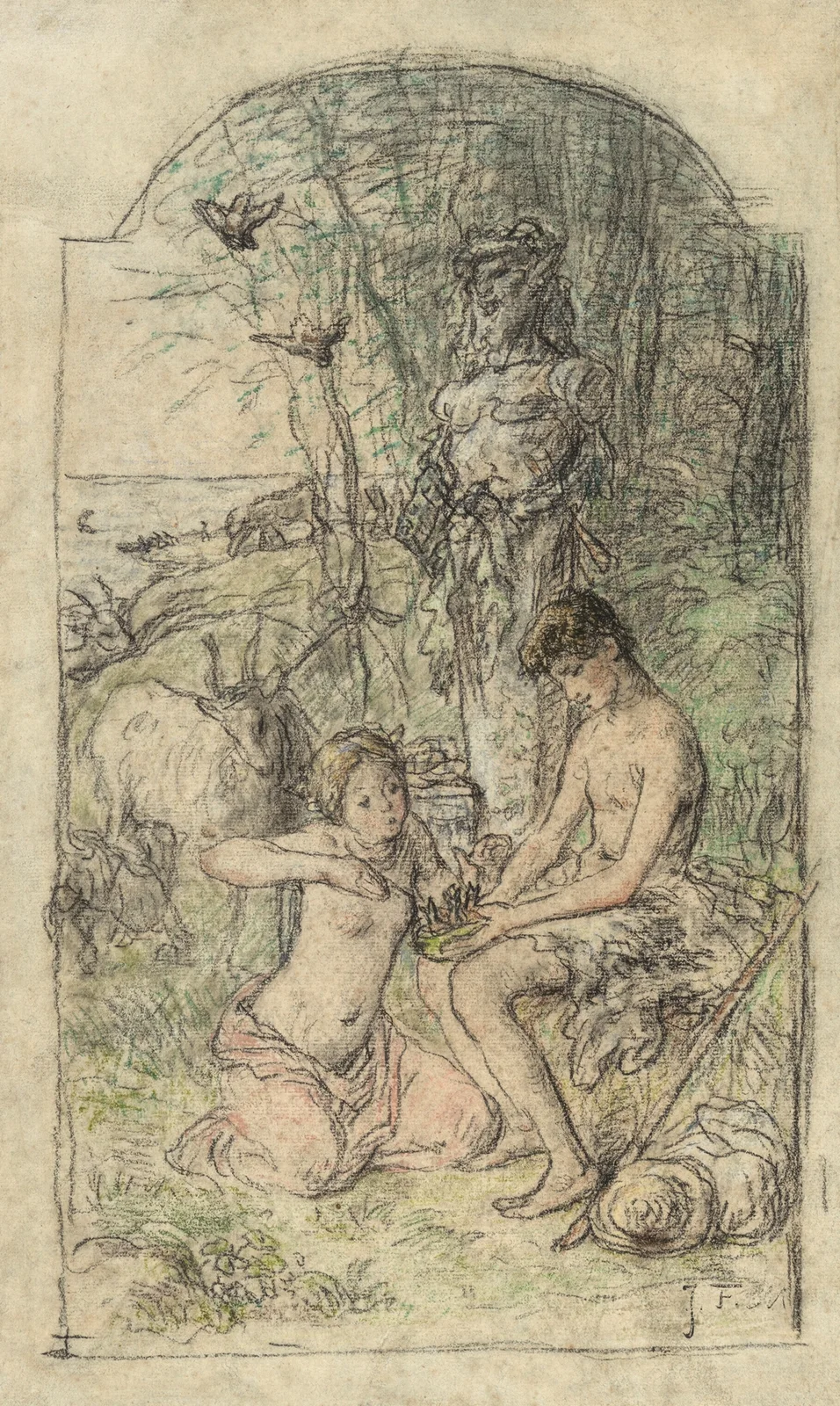 Daphnis and Chloé (Le Printemps) av Jean-François Millet