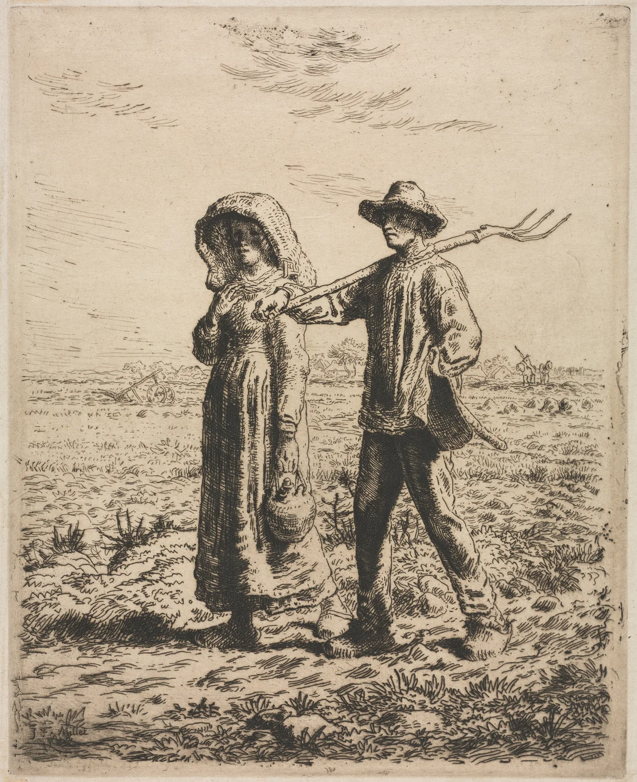 Going to work av Jean-François Millet