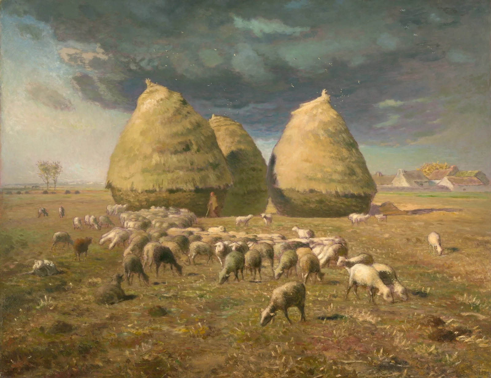 Haystacks; Autumn av Jean-François Millet