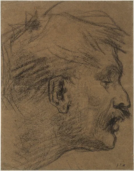 Head of a Man in Profile av Jean-François Millet