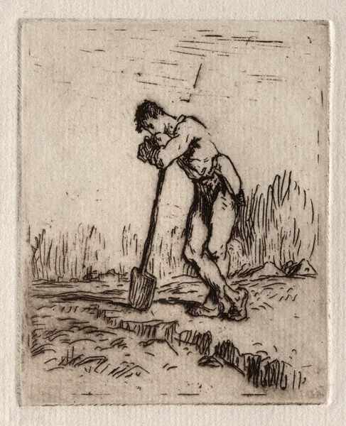 Man Leaning on a Spade av Jean-François Millet