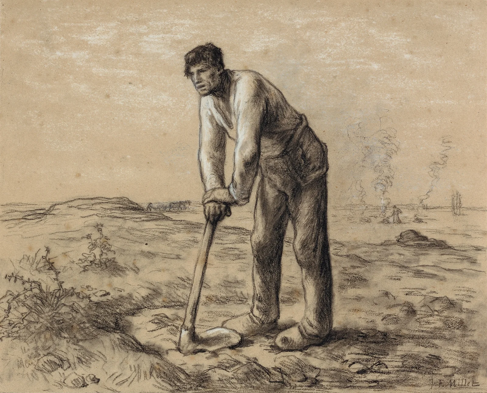 Man with a Hoe, 1860 av Jean-François Millet