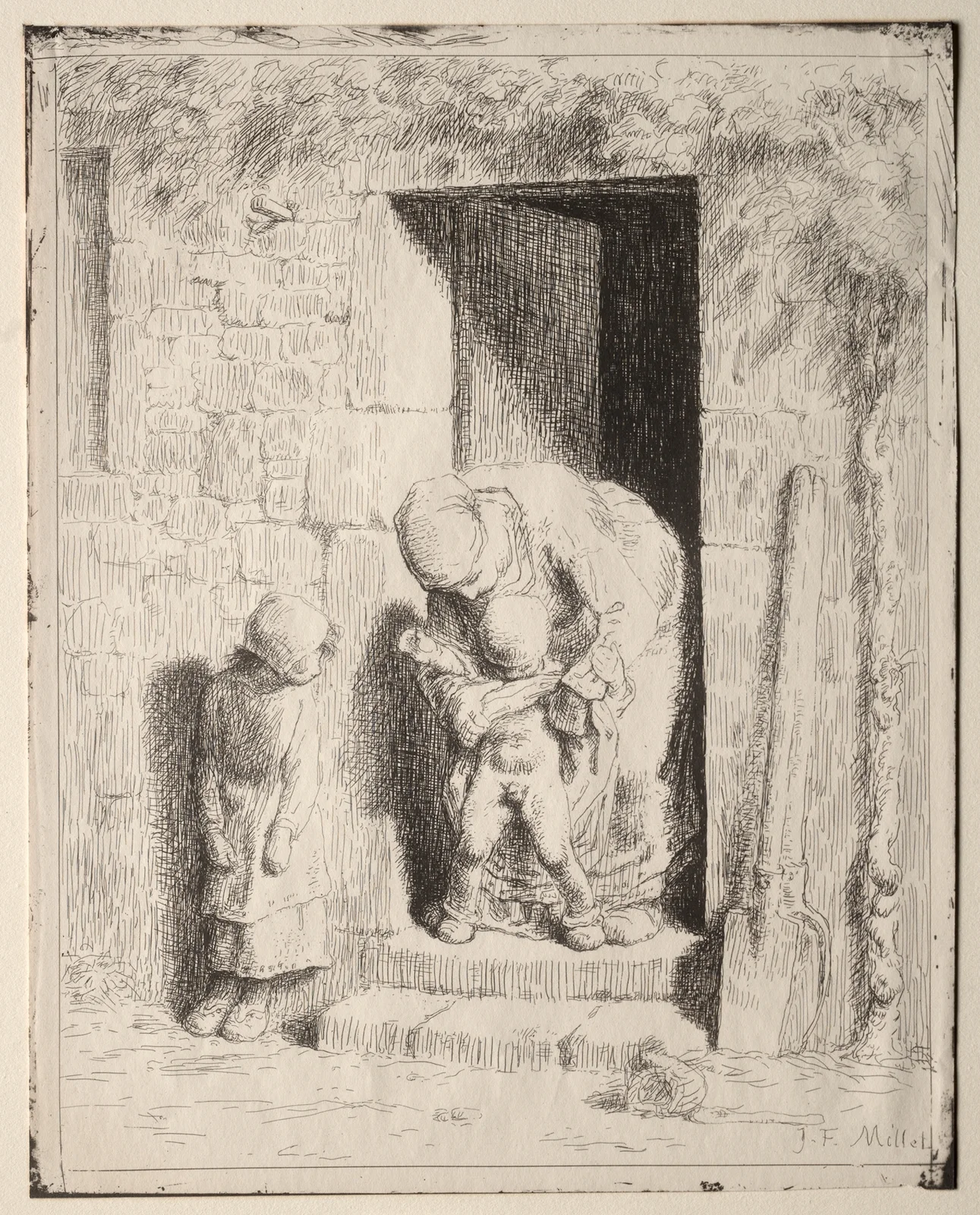 Maternal Precaution av Jean-François Millet