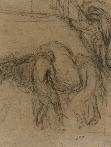 Peasants Unloading Sacks From A Horse av Jean-François Millet