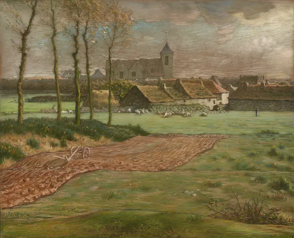 The Church at Chailly av Jean-François Millet