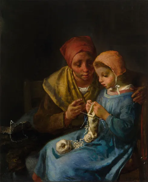 The Knitting Lesson, 1869 av Jean-François Millet