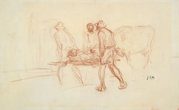 The New Born Calf av Jean-François Millet