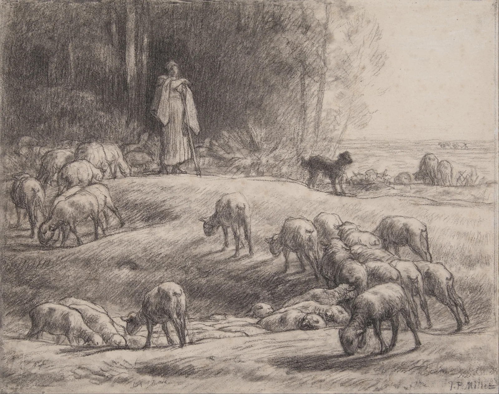 The Shepherdess av Jean-François Millet