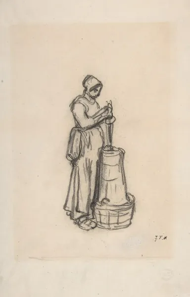 Woman with a Churn av Jean-François Millet