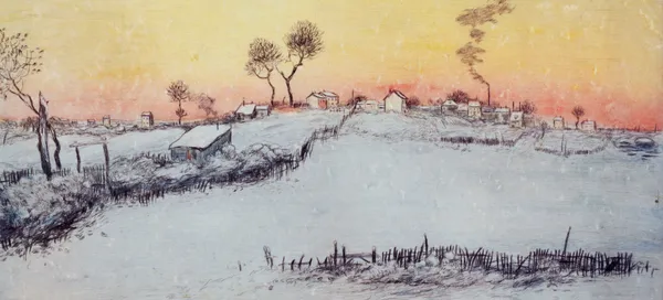La Neige, Soleil Couchant av Jean François Raffaëlli