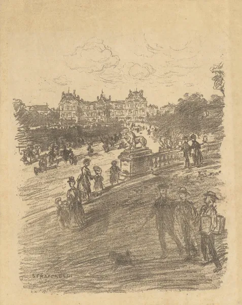 Le jardin du Luxembourg av Jean François Raffaëlli