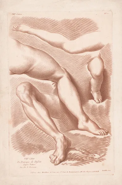 Four legs in different poses av Louis-François Roubiliac