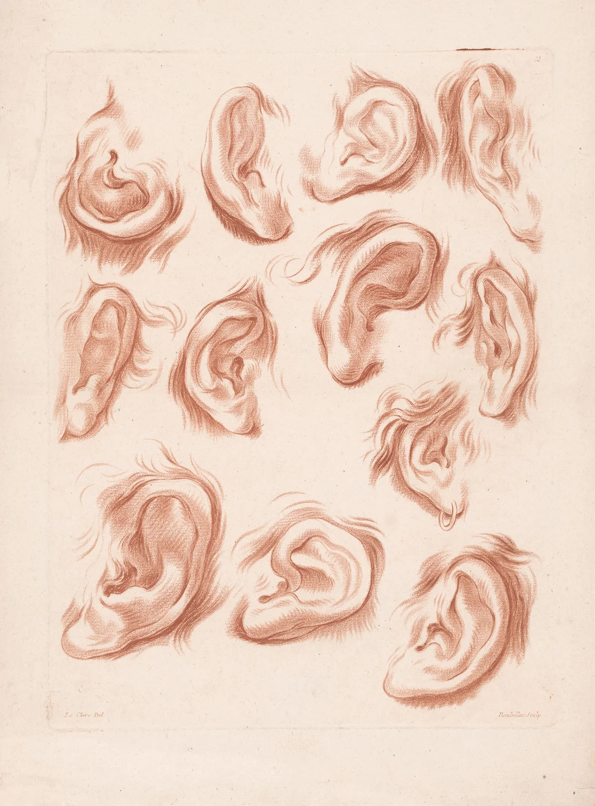 Twelve different ears av Louis-François Roubiliac
