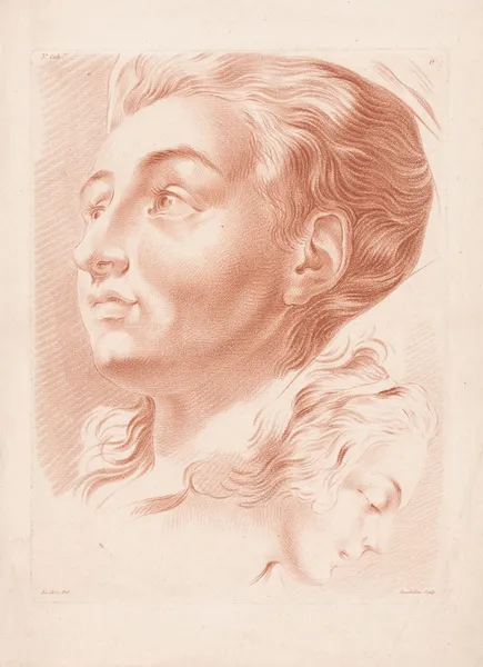 Two women’s heads av Louis-François Roubiliac