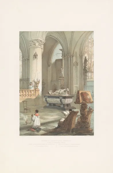 Interior of St Gudule’s church Brussels av François Stroobant