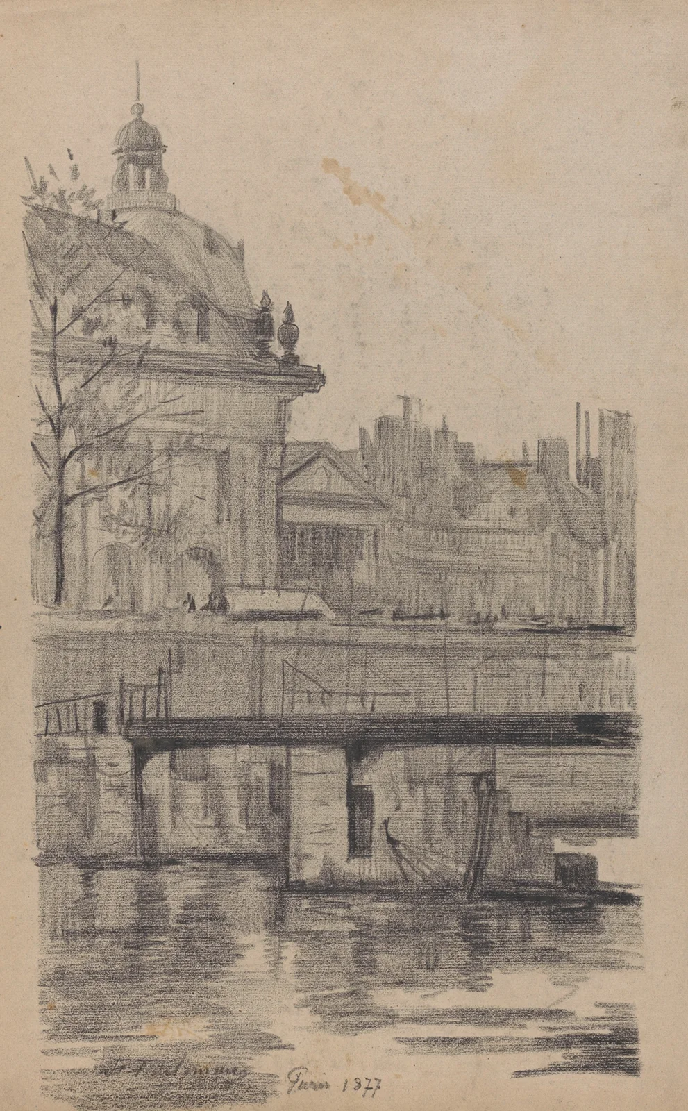 Paris (vue de la Seine et du Collège des Quatre Nations (actuellement siège de l’Institut de France) av Jean-François Taelemans
