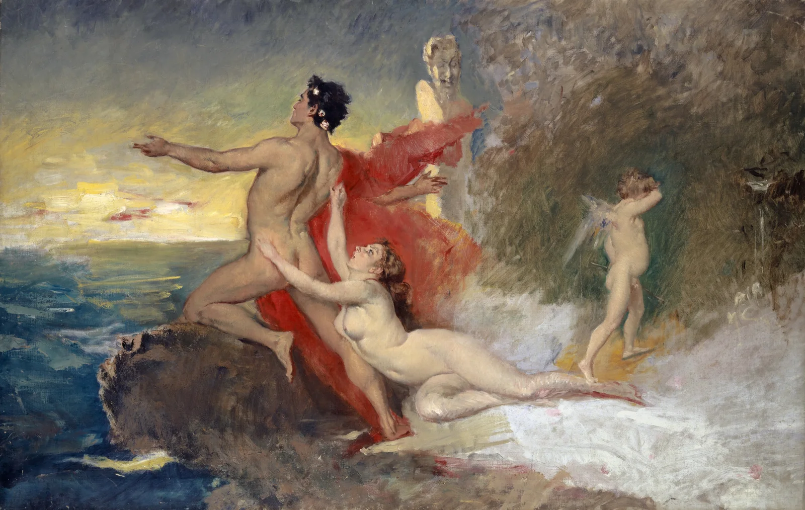 Odysseus and Calypso av Frank Buchser