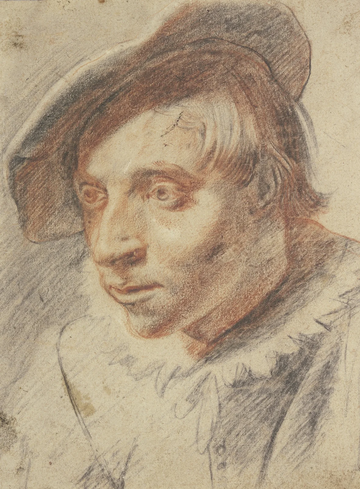 Brustbild eines Bauern mit Kappe av Frans Hals