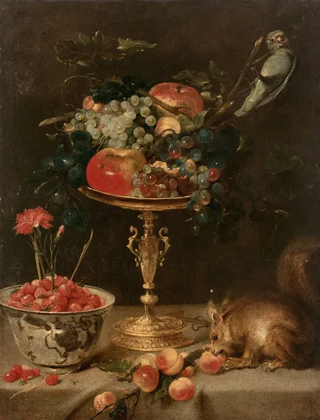 Composition à la tazza et à l’écureuil av Frans Snyders
