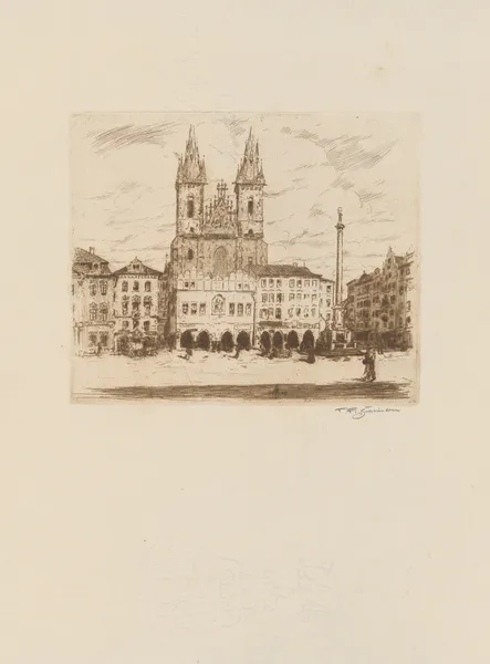 The Old Town with the Týn av Tavík František Šimon