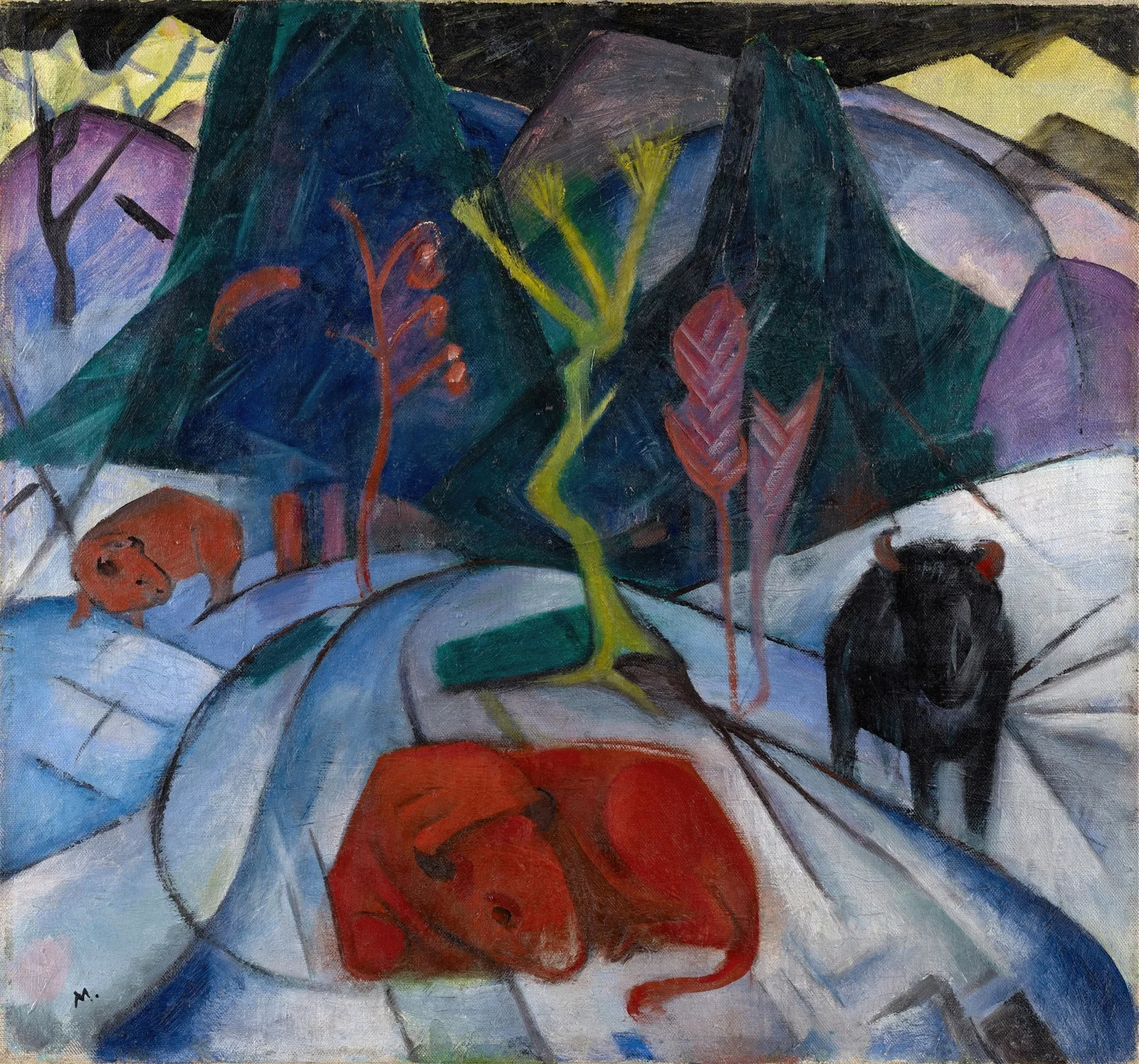 A Bison in Winter (The Red Bison) av Franz Marc