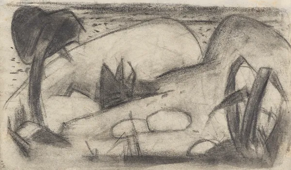 Abstrahierte exotische Landschaft av Franz Marc