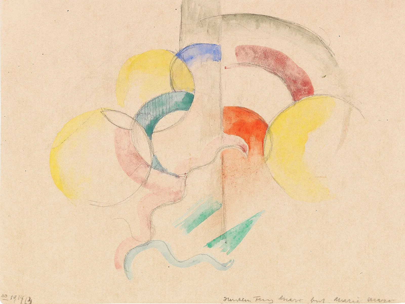 Abstraktes Aquarell I av Franz Marc