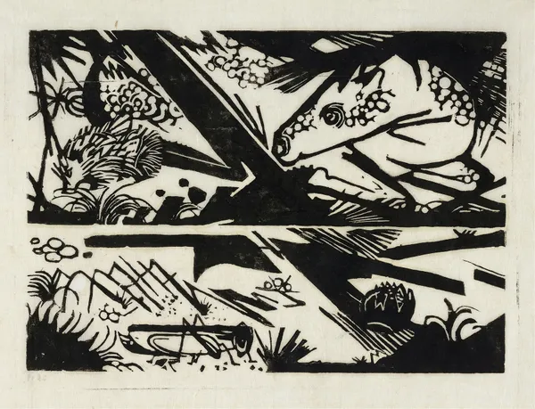 Horse and hedgehog av Franz Marc