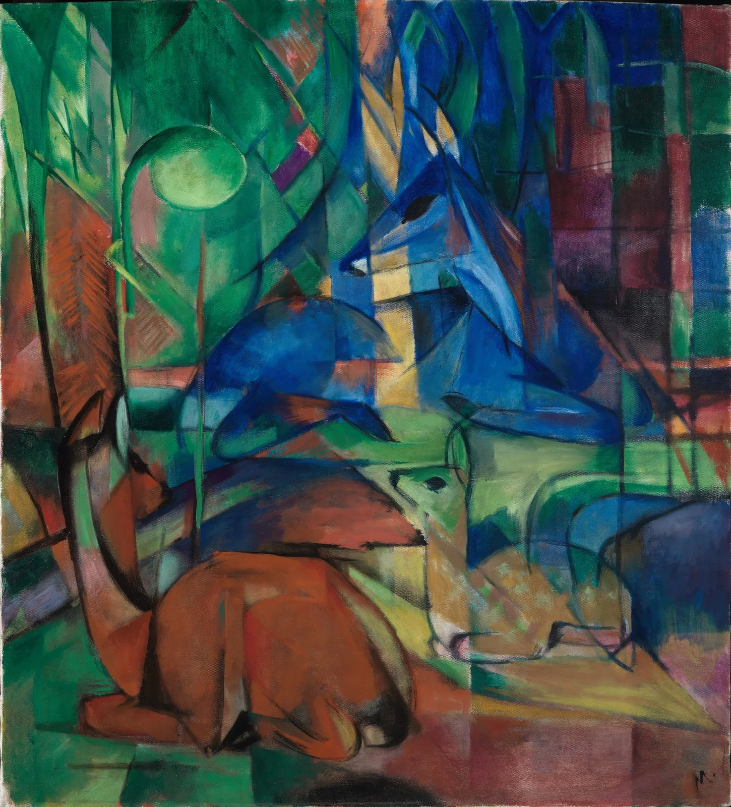 Rehe im Walde II av Franz Marc