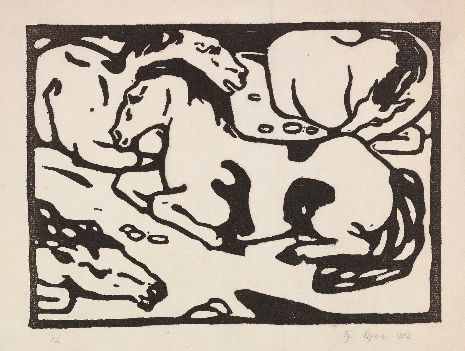 Ruhende Pferde av Franz Marc