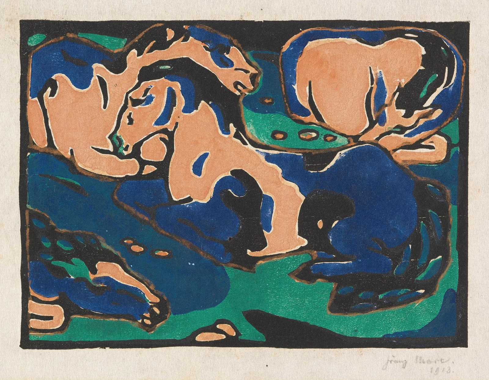 Ruhende Pferde av Franz Marc