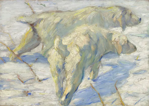 Siberian Dogs in the Snow av Franz Marc