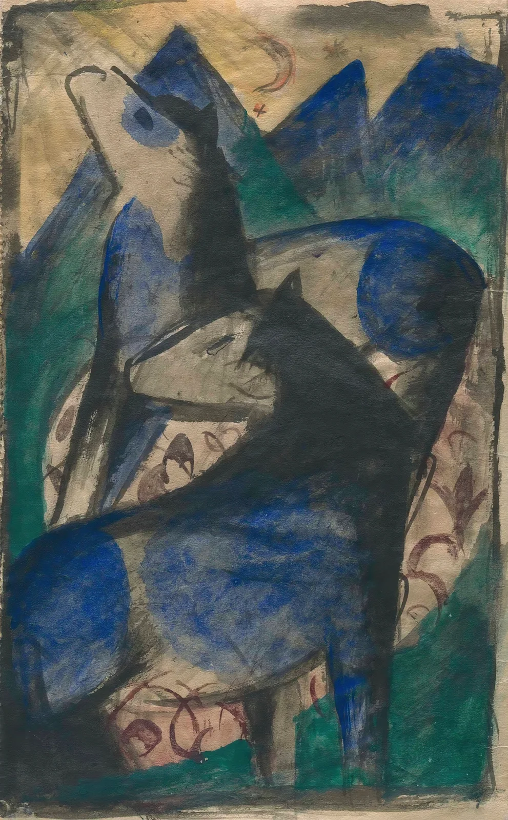 Two Blue Horses av Franz Marc